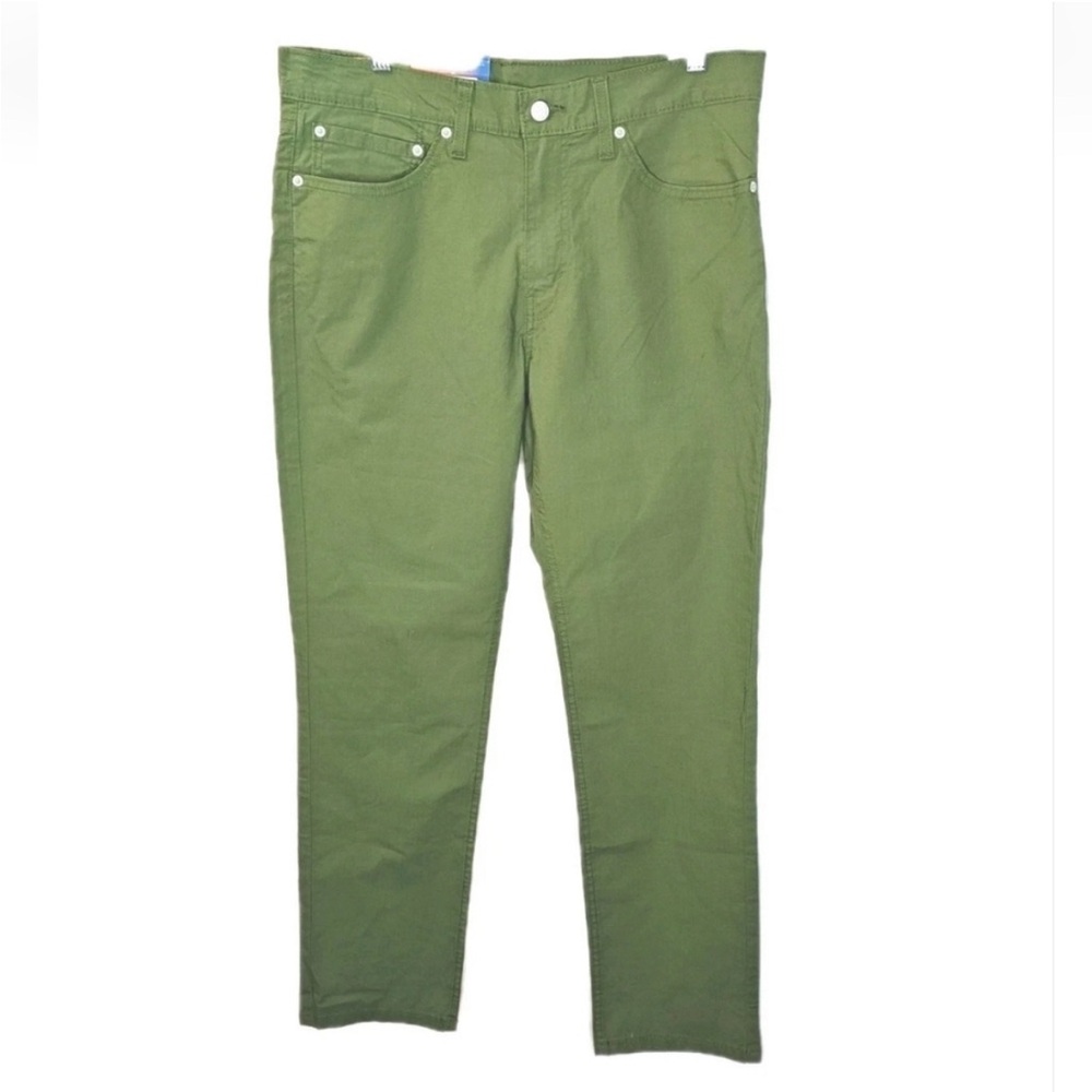 Levi's 511 Slim Straight All Season Tech Pants Men Sz 34 Green Canvas City Nwt